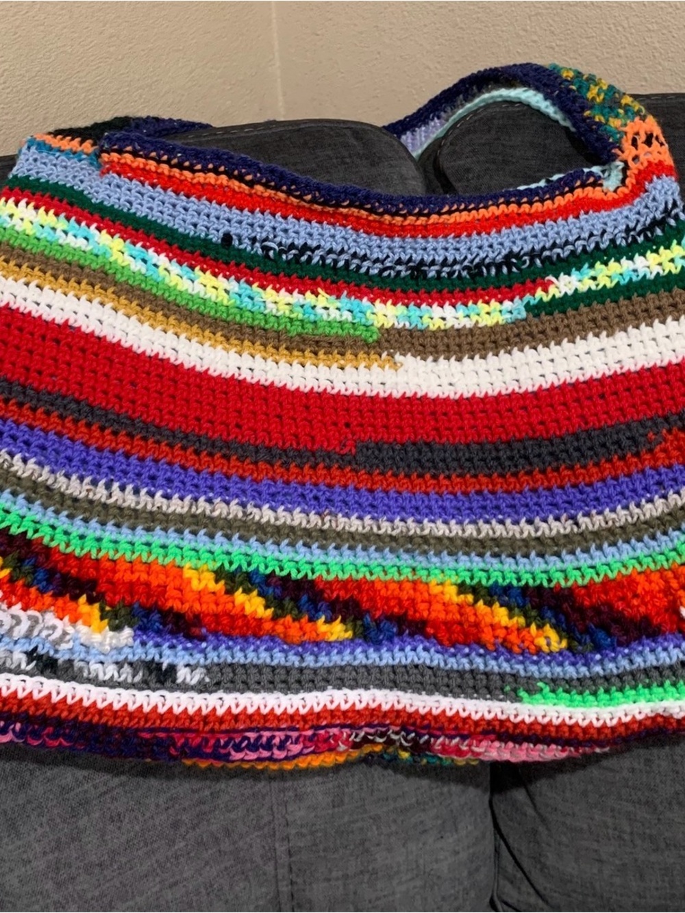 Handmade Multicolor boho  Crochet Shoulder Bag